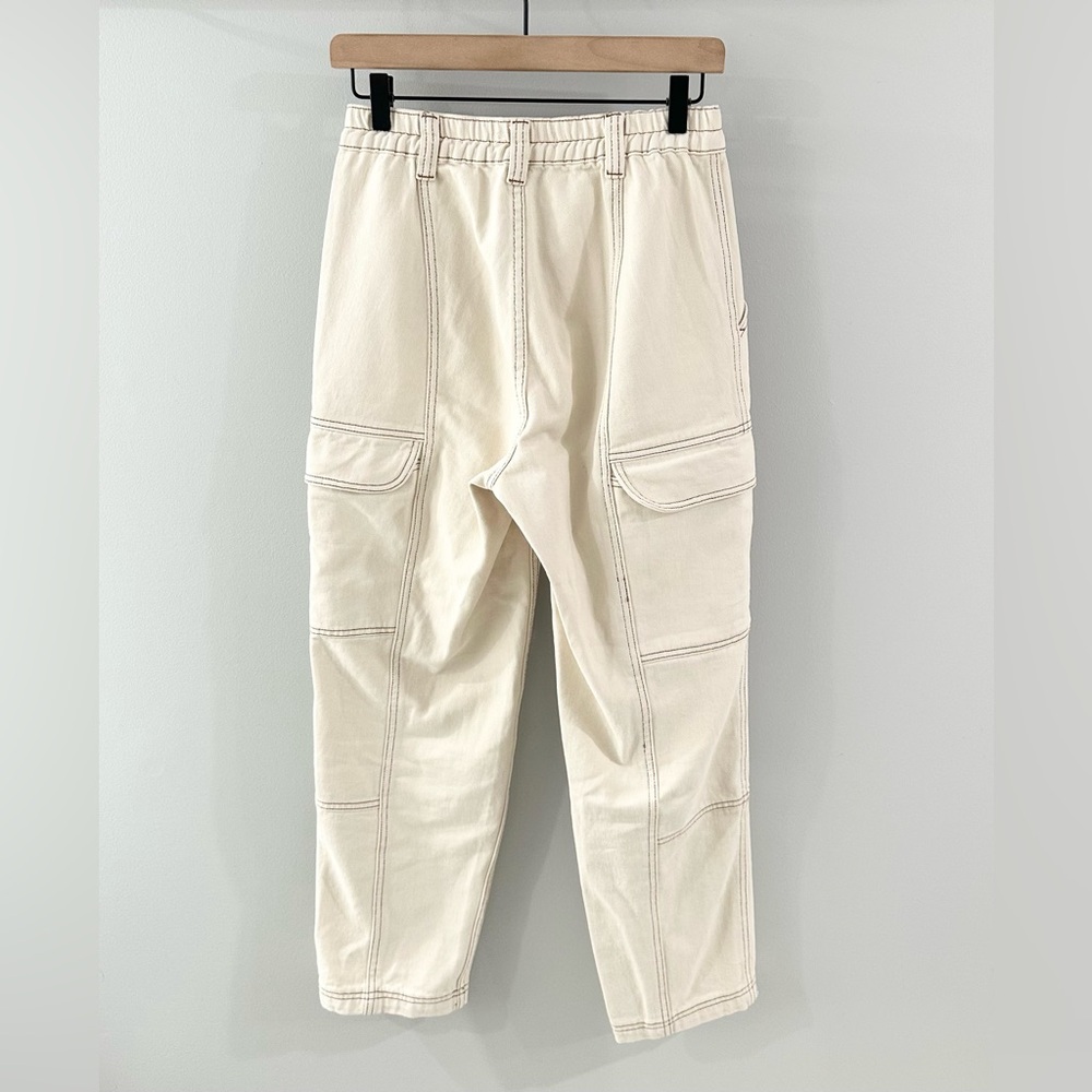 PacSun Elastic Waist Utility Cargo Pants In Bone Size Small - Picture 6 of 6